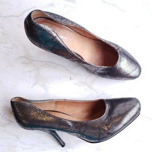 Dries Van Noten Size 38.5 Pewter Metallic H